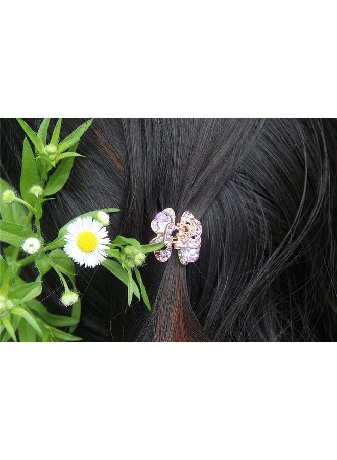 Yeshan Rhinestone And Crystal Metal Jaw Claw Hair Clipsmall Butterfly Design Barrettes For Womenpack Of 6. - Image 3