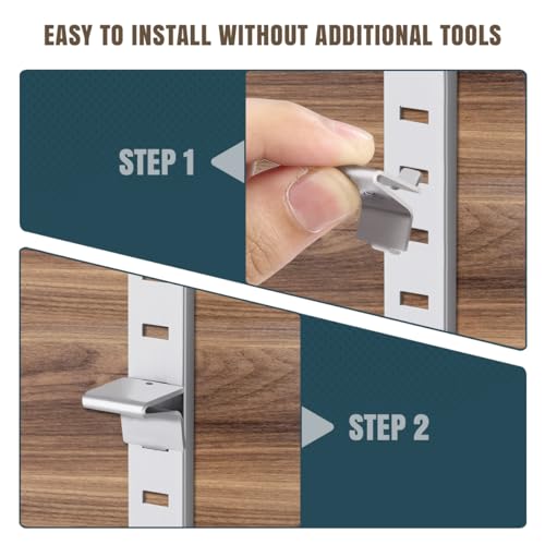 Lenink 28 Piece 256P-ZC Adjustable Pilaster Shelf Clip Shelving Brackets Clips for Metal and Wood Shelving - Image 5