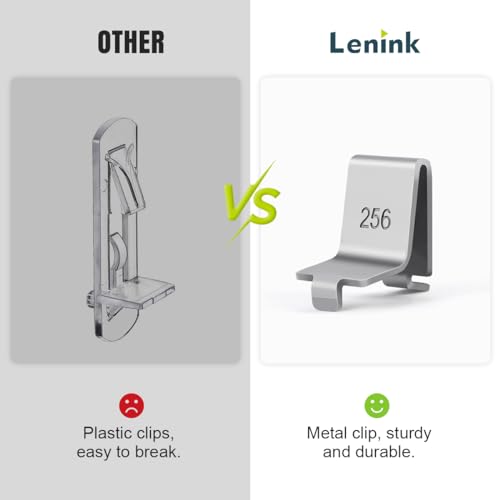 Lenink 28 Piece 256P-ZC Adjustable Pilaster Shelf Clip Shelving Brackets Clips for Metal and Wood Shelving - Image 4