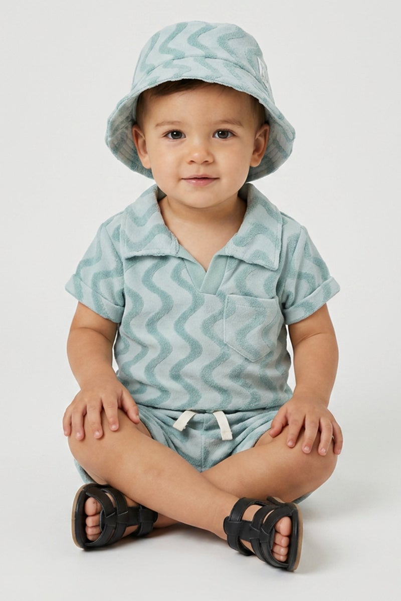Lily & Jack Toddlers Boy 3 Pieces Embroidered T-Shirt , Shorts And Bucket Hat Set, Multicolor - Image 1