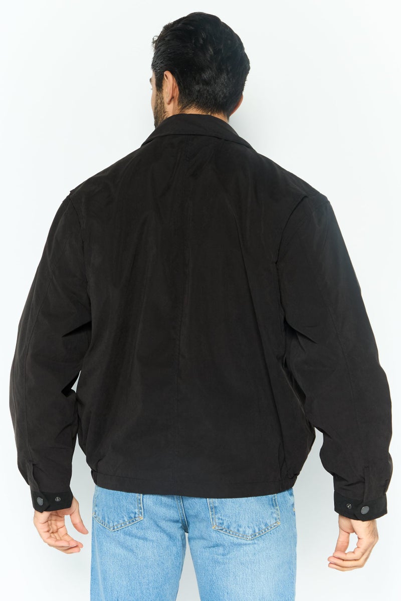 London Fog Men Plain Jacket Shirt, Black - Image 4