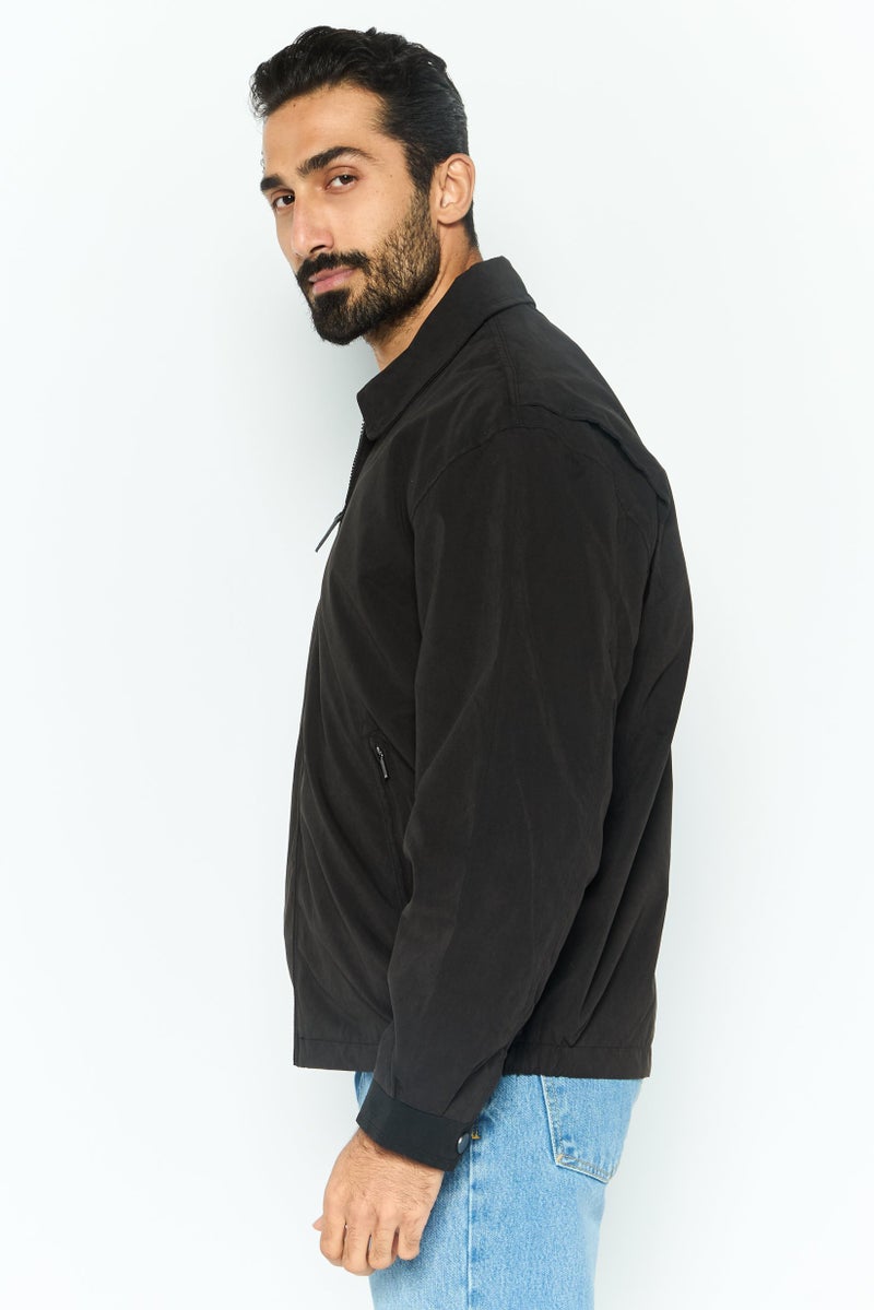 London Fog Men Plain Jacket Shirt, Black - Image 3