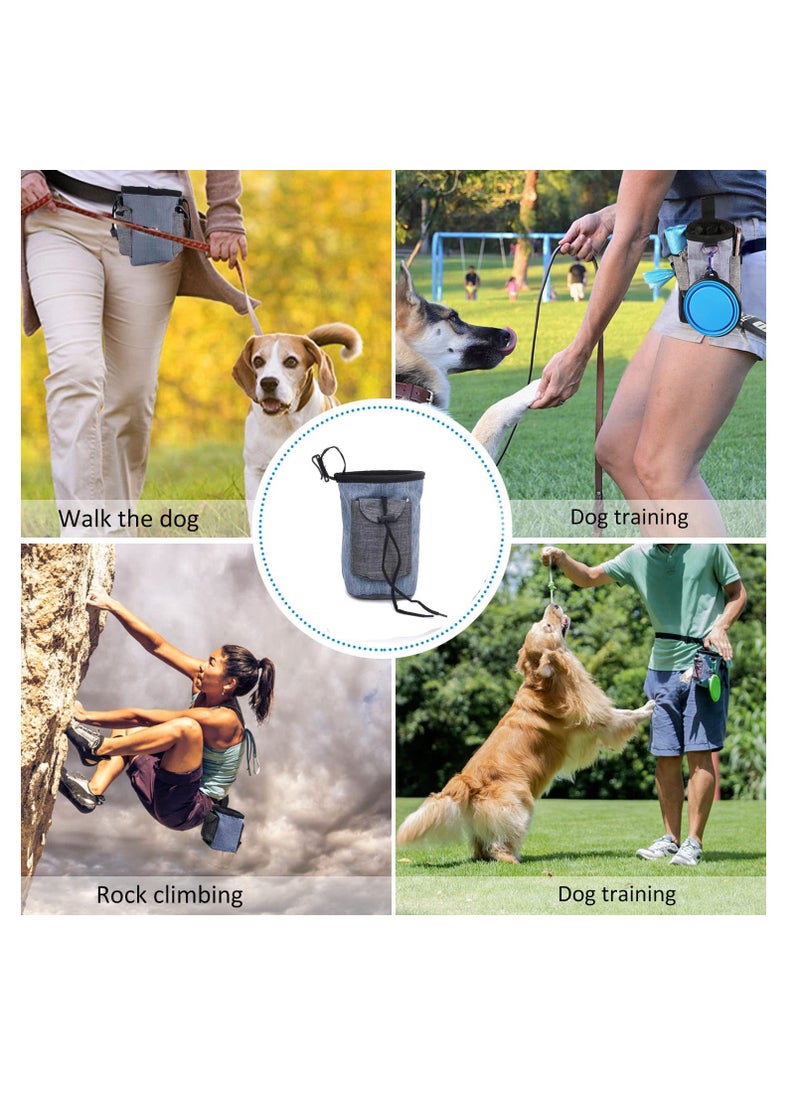 SYOSI - Dog Treat Training Pouch Bag, 3 Ways to Wear, Versatility dog treat pouch, Easily Carries Pet Toys, Kibble, Treats, Dog collapsible bowl, Built–in Poop Bag Dispenser (2pcs) (Blue + Pink) - Image 1