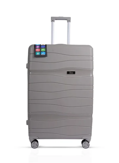 MNUK Viajero Check-in Luggage- 28 Inch | PP Material Hard-side Smooth and comfortable Luggage Trolley with TSA Lock | Double 360° 4 Wheeler| Large- Grey