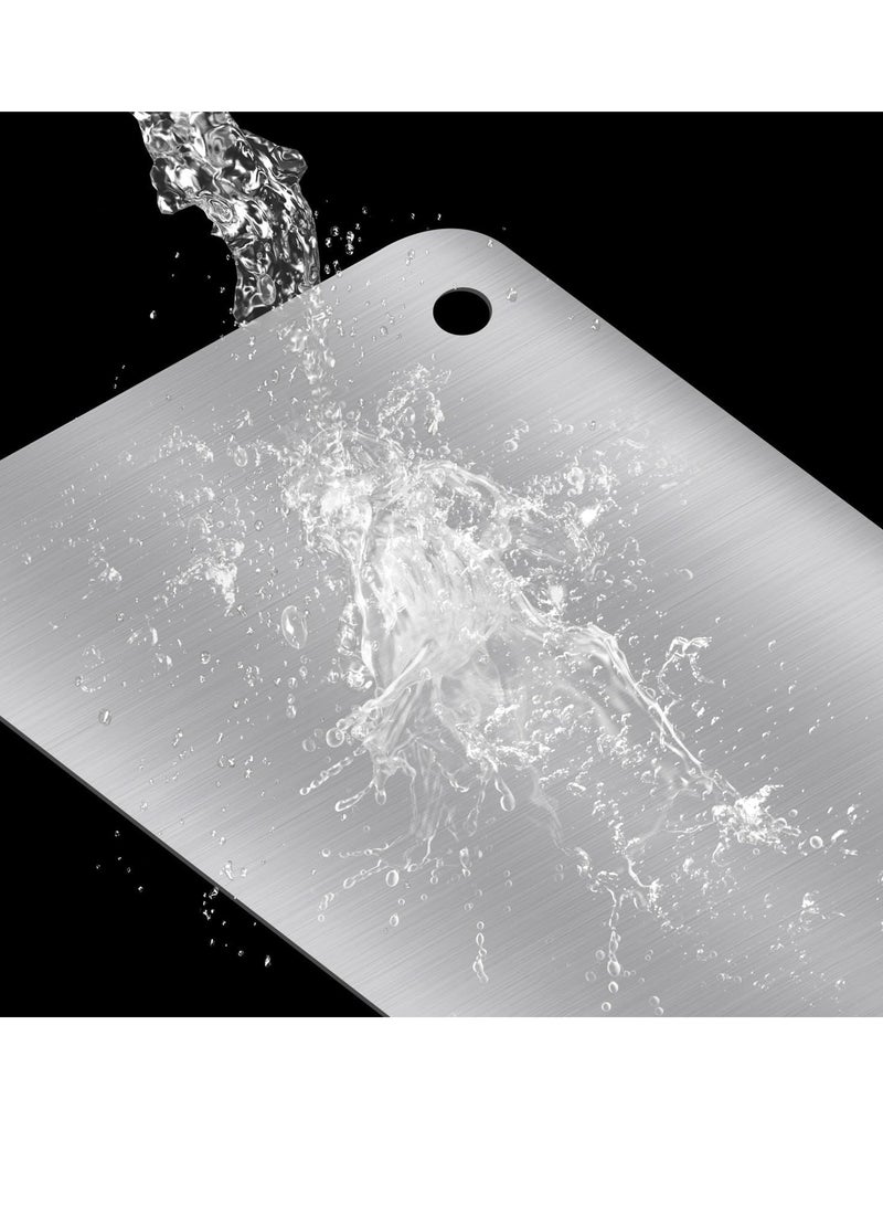 Beauenty 304 Stainless Steel Kitchen Cutting Board, Hanging Cutting Mat, Durable Non-Slip Meat and Vegetable Cutting Board, Dishwasher Safe, Double Sided Stainless Steel Cutting Board (30 * 20cm) - Image 3