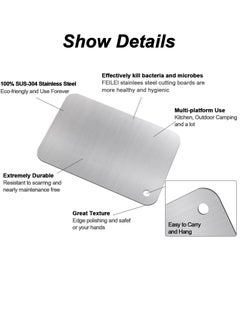 Beauenty 304 Stainless Steel Kitchen Cutting Board, Hanging Cutting Mat, Durable Non-Slip Meat and Vegetable Cutting Board, Dishwasher Safe, Double Sided Stainless Steel Cutting Board (30 * 20cm)  - Image 4