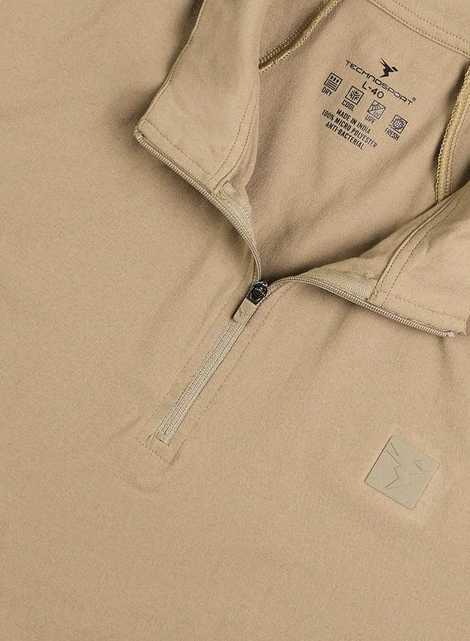 تكنوسبورت تيشيرت بولو تكنوسبورت بأكمام قصيرة مطاطية بلون سادة