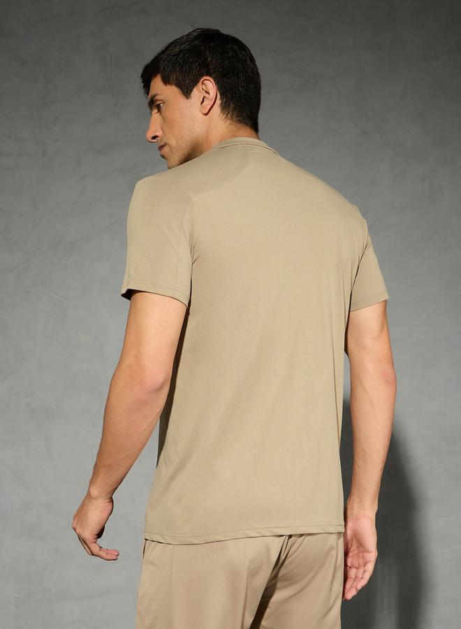 تكنوسبورت تيشيرت بولو تكنوسبورت بأكمام قصيرة مطاطية بلون سادة - Image 3