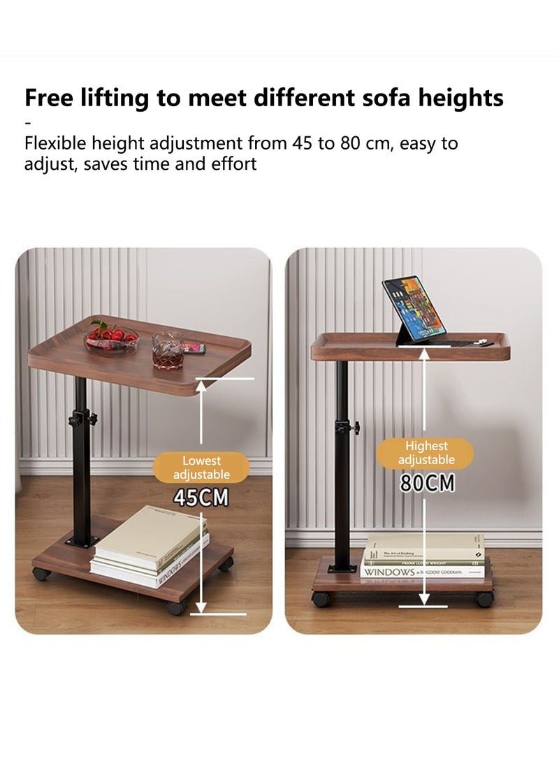 Sharpdo Nordic Retro Sofa Lifting Side Table, Movable Living Room Corner Sofa Side Table Small Side Table 40*30*40-80cm  - Image 3