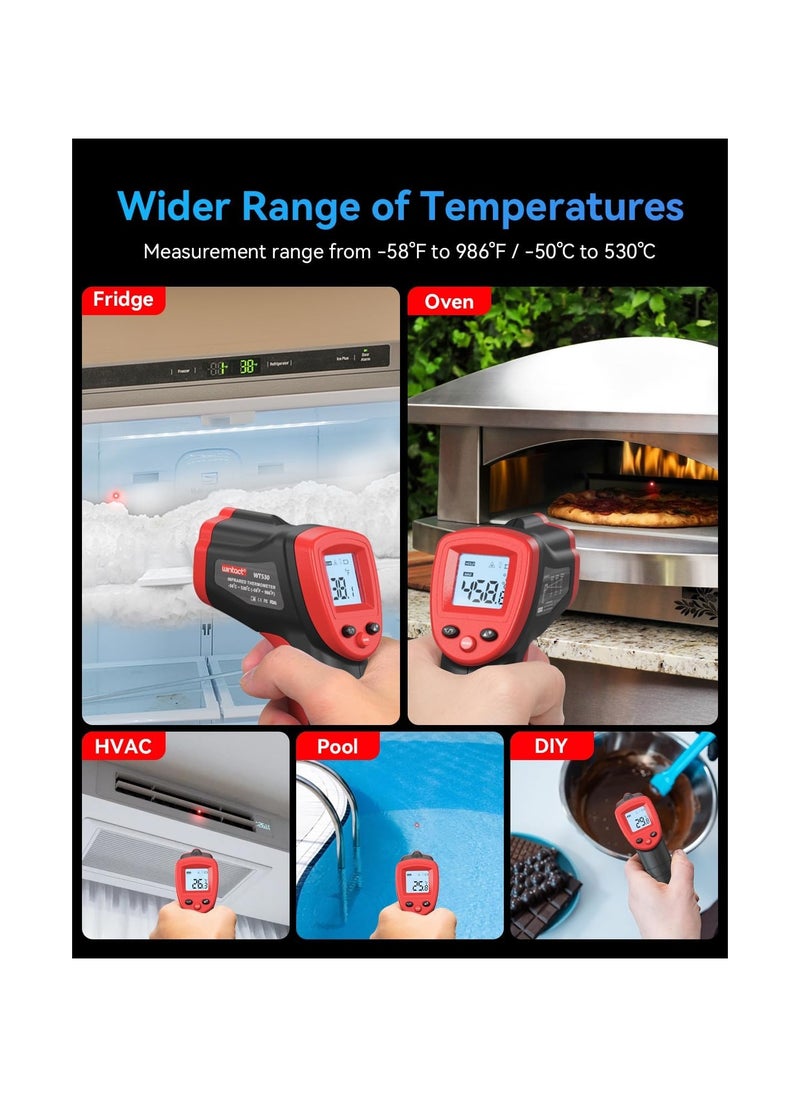 Generic Infrared Thermometer Gun, Digital Laser Surface Thermometer, Heat Temperature Gun for Kitchen Cooking Food Meat, Pizza Oven, Griddle Accessories, HVAC, Grill, Pool, Engine, -50℃ to 530℃  - Image 5