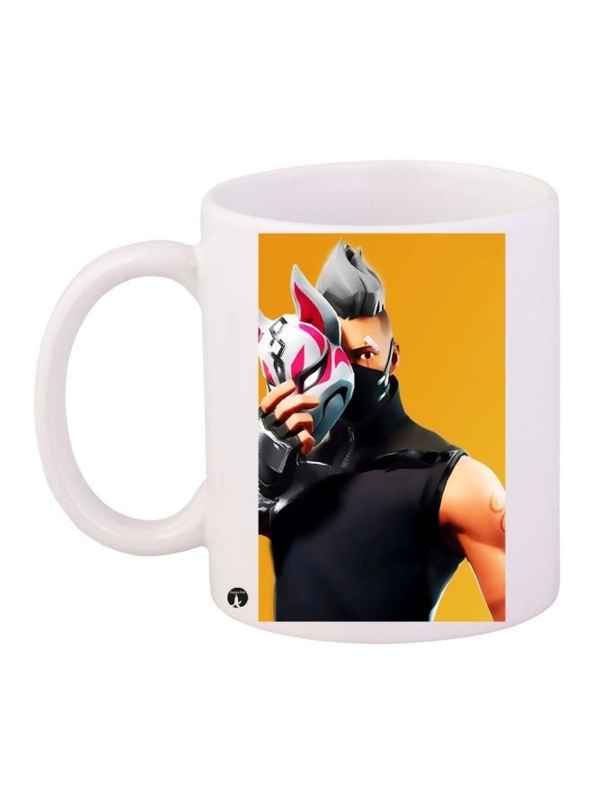 RYN Anime Printed Coffee Mug White/Yellow/Black 11ounce