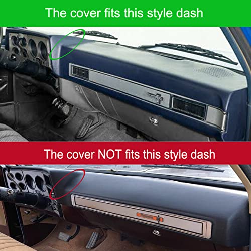 Yiz Dash Cover Mat Custom Fit for 1981-1991 Chevrolet Chevy C/K/R/V Series Suburban Blazer,GMC C/K/R/V Series Jimmy,Dashboard Cover Pad Cap Carpet Protector (Black) J22 - Image 2