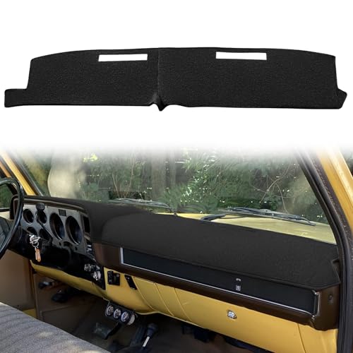 Yiz Dash Cover Mat Custom Fit for 1981-1991 Chevrolet Chevy C/K/R/V Series Suburban Blazer,GMC C/K/R/V Series Jimmy,Dashboard Cover Pad Cap Carpet Protector (Black) J22 - Image 1