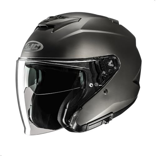 HJC i31 Solid Open Face Motorcycle Helmet, DOT Approved (Semi Flat Titanium, Medium) - Image 3