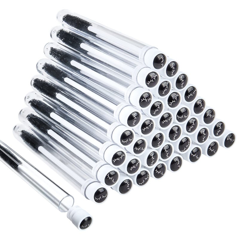 TUZAZO 80 Pieces Mascara Wand Tube Set 40 Diamond Empty Eyelash Brush Tubes Spoolies 40 Mascara Wand Lash Extension Brushes Applicators Makeup Tools (Black Lash Style) - Image 1