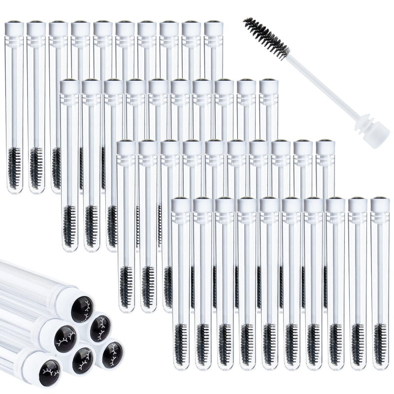 TUZAZO 80 Pieces Mascara Wand Tube Set 40 Diamond Empty Eyelash Brush Tubes Spoolies 40 Mascara Wand Lash Extension Brushes Applicators Makeup Tools (Black Lash Style) - Image 3