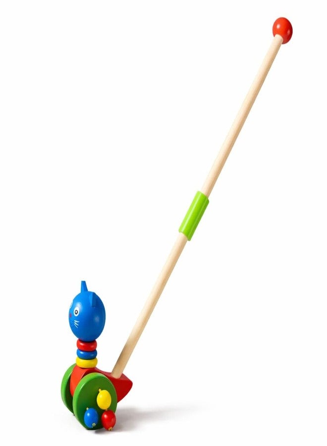 Beebox Wooden Push & Pull Animal Toy for Toddlers 1-3 Years | Disassembling Rolling Cart with Stick | Montessori Walking Toy for Balance, Motor Skills & Early Learning - Image 2