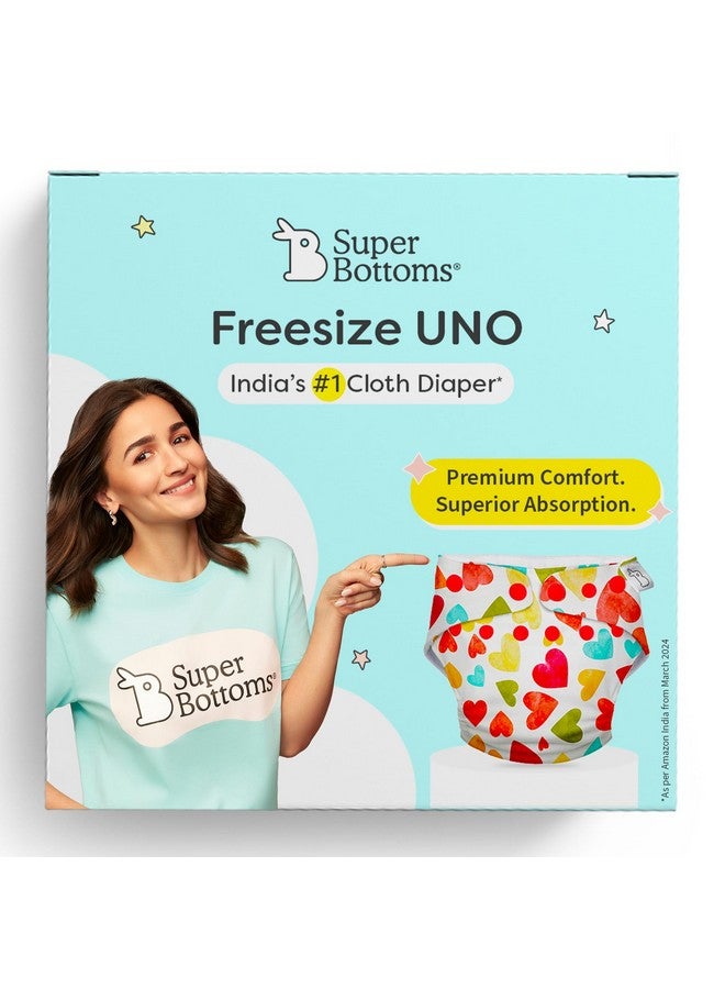 Superbottoms New Uno Freesize Cloth Diaper | Cloth Diaper For Babies 3M To 3Y | Washable & Reusable Cloth Diaper | Comes With Cloth Diaper Insert | 1 Diaper And 1 Organic Cotton Soaker - Image 2