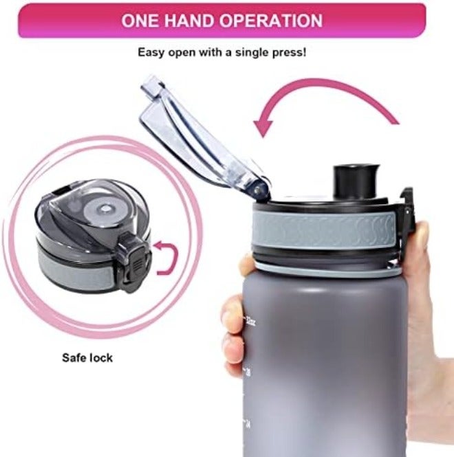 GEMFUL 1 Liter Water Bottle Plastic BPA Free Hourly Reminders for Office Work  School - Image 5