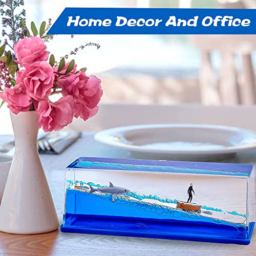 Honsheng Unsinkable Surfing Boy Wave Boat Fluid Toy in a Box bottle Acrylic Paperweight Desk Decorations Toy Gifts Liquid Wave Cruise Fluid Ship Ornament for Car - Image 5