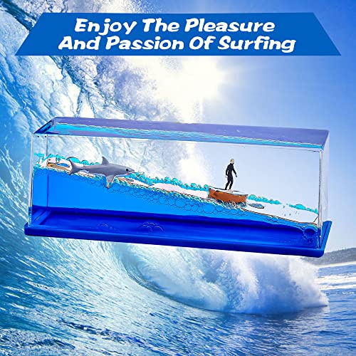 Honsheng Unsinkable Surfing Boy Wave Boat Fluid Toy in a Box bottle Acrylic Paperweight Desk Decorations Toy Gifts Liquid Wave Cruise Fluid Ship Ornament for Car - Image 2