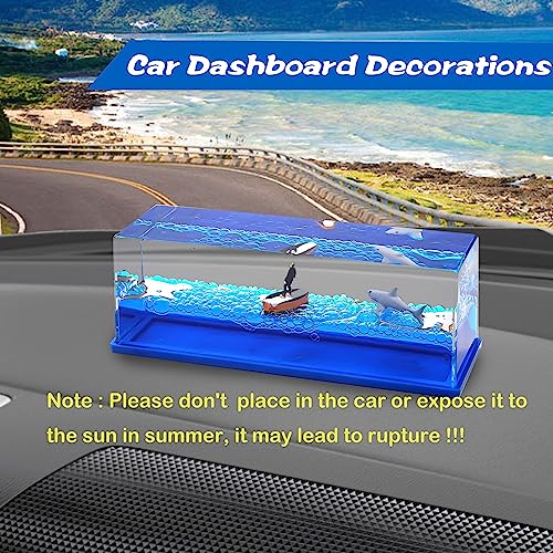Honsheng Unsinkable Surfing Boy Wave Boat Fluid Toy in a Box bottle Acrylic Paperweight Desk Decorations Toy Gifts Liquid Wave Cruise Fluid Ship Ornament for Car - Image 4
