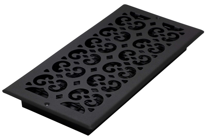 Decor Grates ST614W Scroll Design WallCeiling Register 6x14 Textured Black