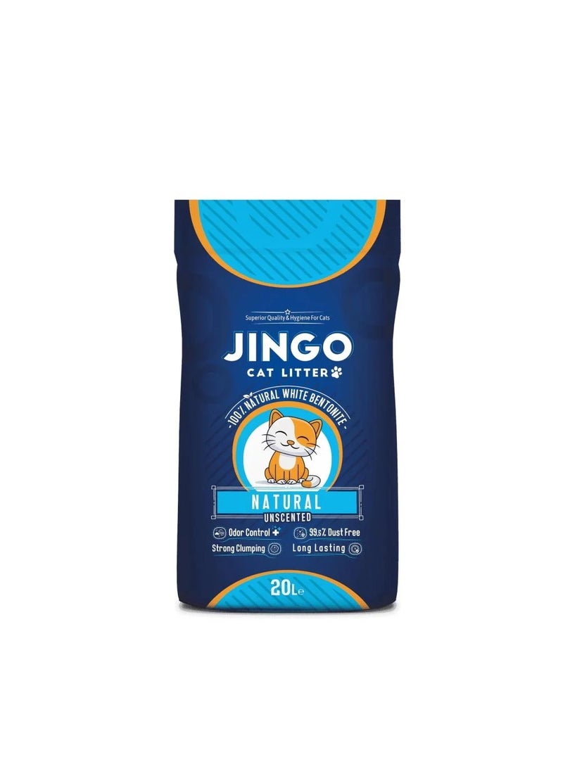 Jingo cat liter natural unscented 20L