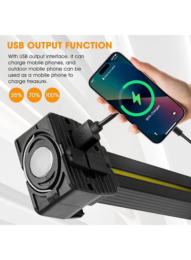 Bukela Gym Lamp for Posing 180 Degree Folding Magnetic Work Light 7th Gear Dimming Portable Magnetic LED Flashlight with Hanging Hook Handheld USB Rechargeable Power Bank Camping Light - Image 4