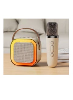 Generic Kids Karaoke Microphone Machine Wireless Mini Portable Bluetooth Speaker Music Toys Fun Birthday Gifts for Girls, Boys & Toddlers for Singing Birthday - White  - Image 2