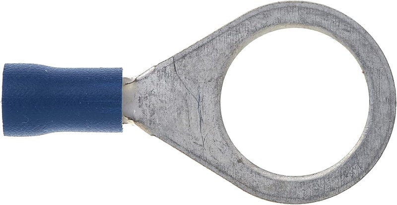 Keple Ring Crimp Terminal - Pack of 100, Blue, 12mm, 16-14 AWG, 30A, Tinned Copper, Insulated Ring Wire Terminals - Image 4