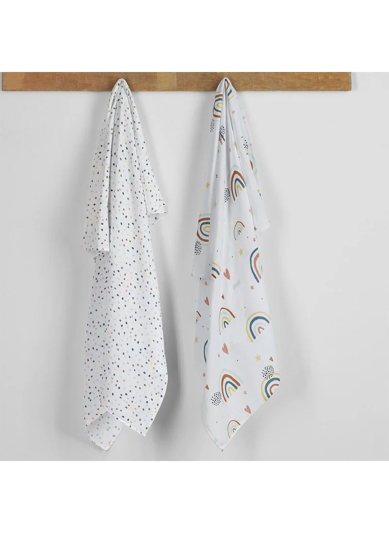 Miespiga Rainbow Muslin Cover Set of 2