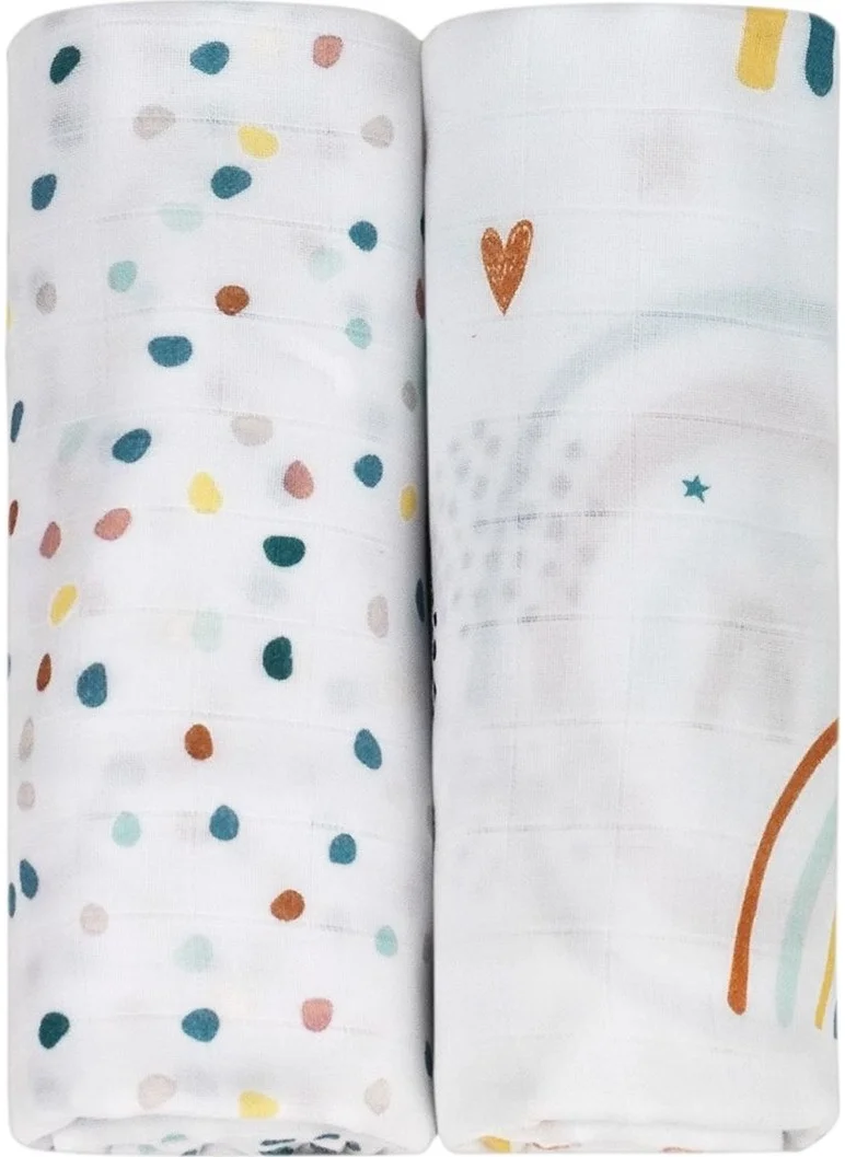 Miespiga Rainbow Muslin Cover Set of 2