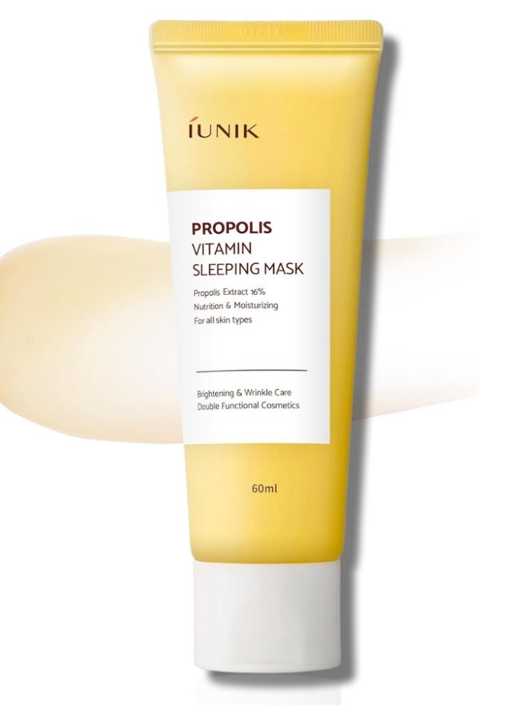 iUNIK Dull, Tired Skin Repair – iUNIK Propolis Vitamin Glow Sleeping Mask for Radiance, Hydration & Overnight Revitalization - Image 1