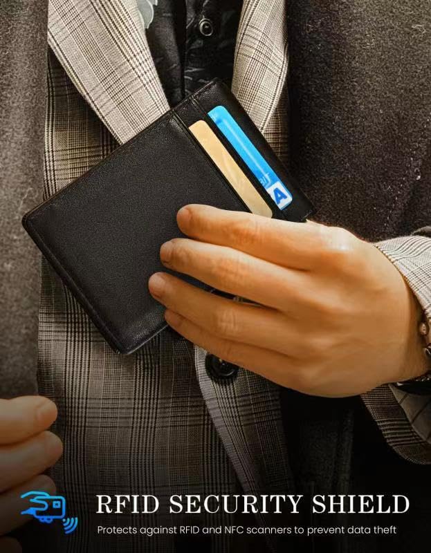 kinzd Slim Wallet with Money Clip RFID Blocking Minimalist Bifold Wallet for Men Genuine Leather Front Pocket Card Holder - Image 2