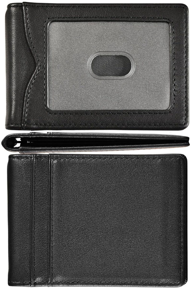 kinzd Slim Wallet with Money Clip RFID Blocking Minimalist Bifold Wallet for Men Genuine Leather Front Pocket Card Holder - Image 1