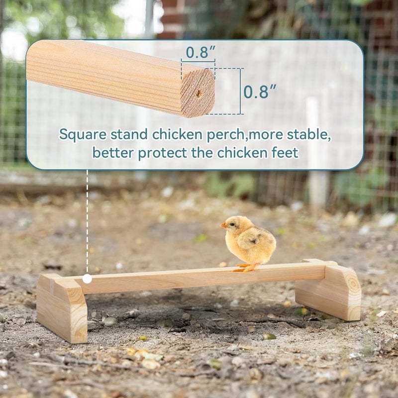 Petsfit Chick Roosting Bar Prevent Rotation Design, Solid Wooden Thicken Rooster Perch for Coop and Brooder for Birds, Baby - Image 2