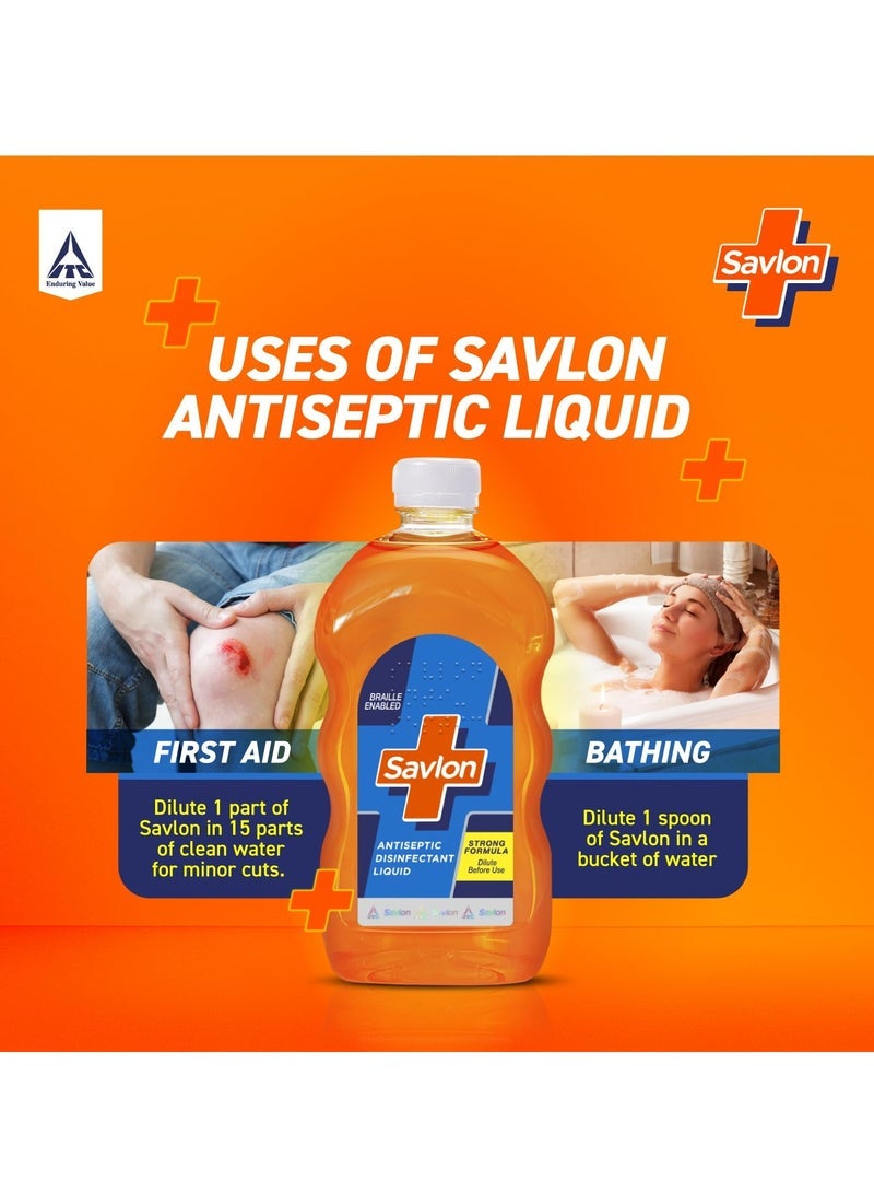 Savlon Antiseptic Disinfectant Liquid for First Aid, 1000ml, Personal Hygiene, and Home Hygiene, Antiseptic for Bathing, Laundry, First Aid & Shaving - Image 3