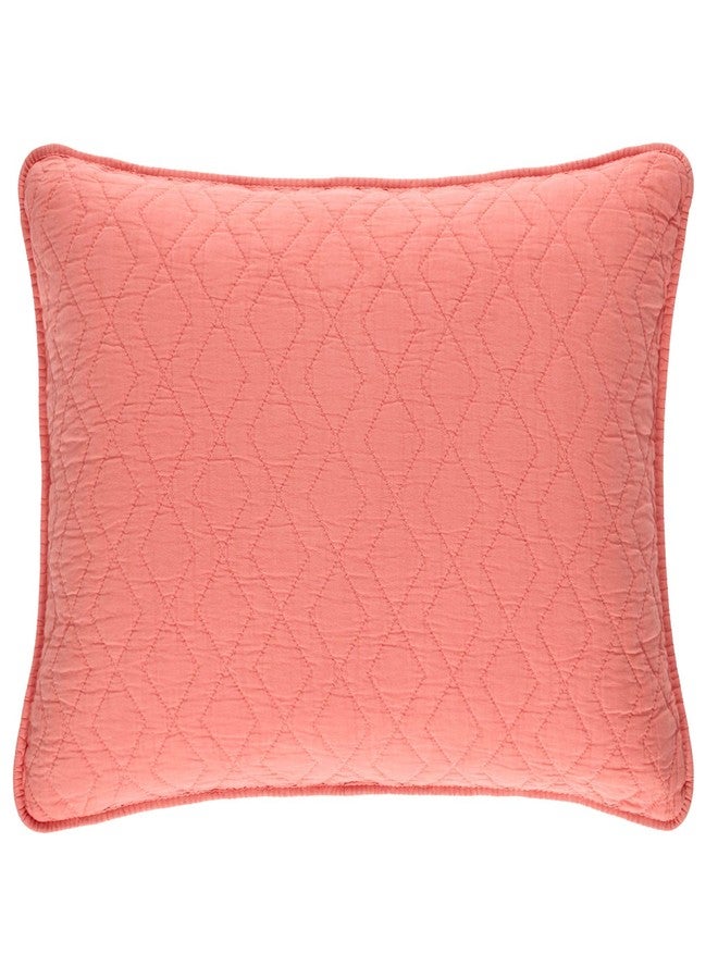 Pine Cone Hill Birdie Coral Quilted Sham, King Size, Coral Solid Pattern - Image 2