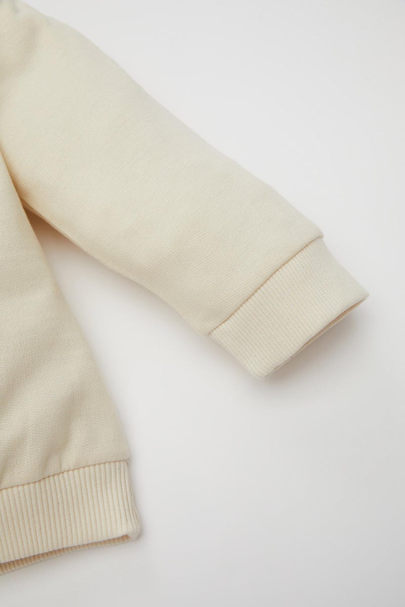 DeFacto Beige BabyBoy Regular Fit Crew Neck Sweatshirt Casual - Image 3