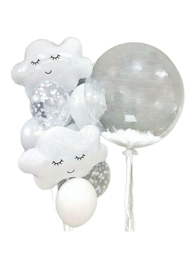 Party White Cloud Bubble Ball 10-piece Set Balloons Birthday Anniversary Holiday Party Decoration Outdoor Shaped Balloon Set - Image 4