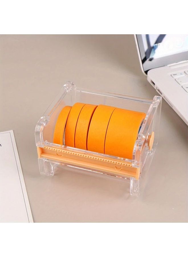 5 Rolls Orange Masking Tape Set with Slicer 8 10 12 18 30mm Width for DIY Crafts - Image 1