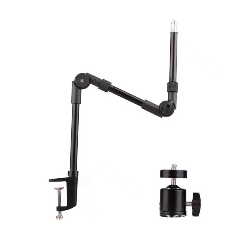 Flexible Bracket 1/4 Inch Screw Aluminum Alloy 360° Rotatable - Adjustable Angle Desk Mount for Webcam Microphone Ring Light - Image 1