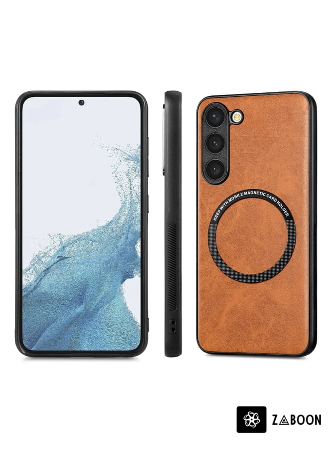 Zaboon Protective Case Cover For Samsung Galaxy S21 5G Solid Color Leather Skin Back Cover - Image 2