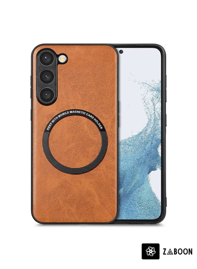 Zaboon Protective Case Cover For Samsung Galaxy S21 5G Solid Color Leather Skin Back Cover - Image 1