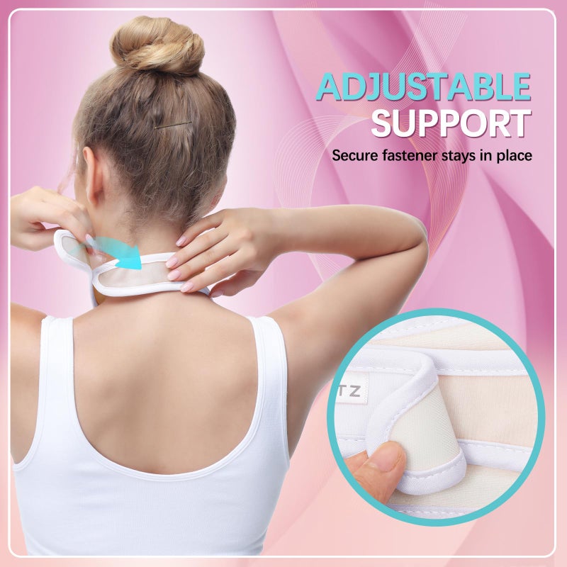 Glitz Castor Oil Pack for Thyroid - Reusable Organic Castor Oil Neck Wrap for Thyroid, Less Mess, Anti Oil Leak, Comfort Fit, Oil Not Included (White) - Image 4