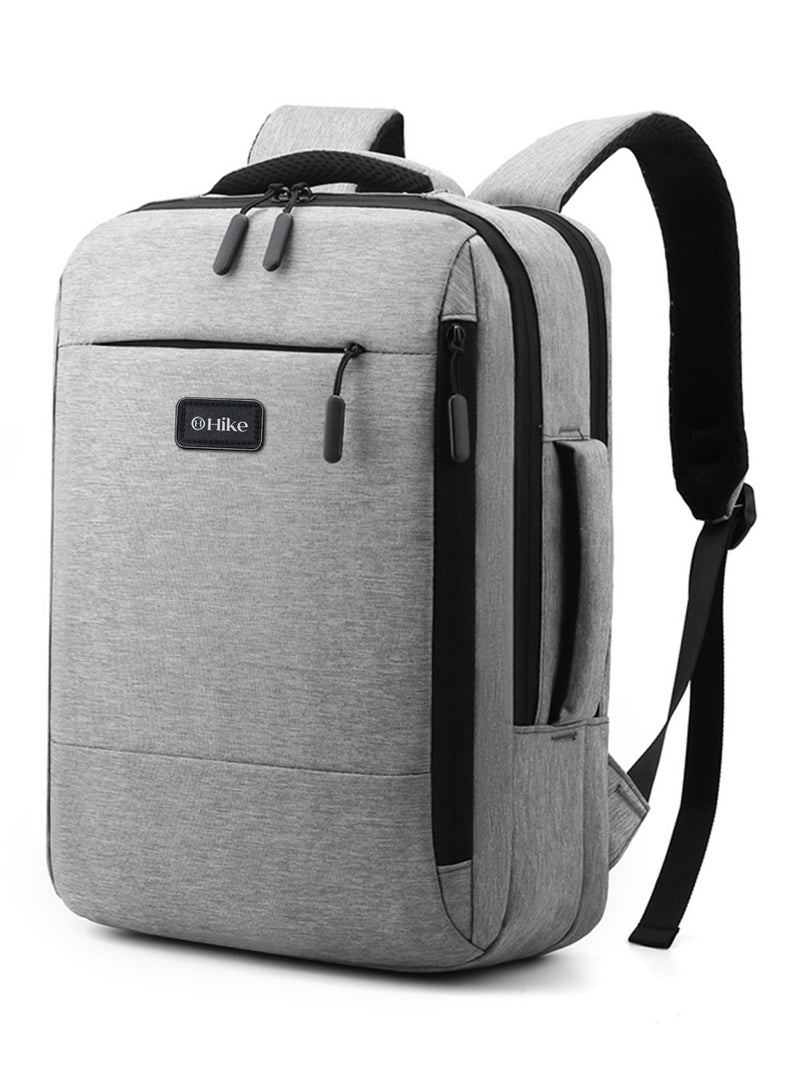 Hike Unisex Slim Laptop Backpack 16-inch Water Resistant Shoulder Daypack with Built in USB Port for Travel/Business/College/School, HK911-LIGHTGREY - Image 1