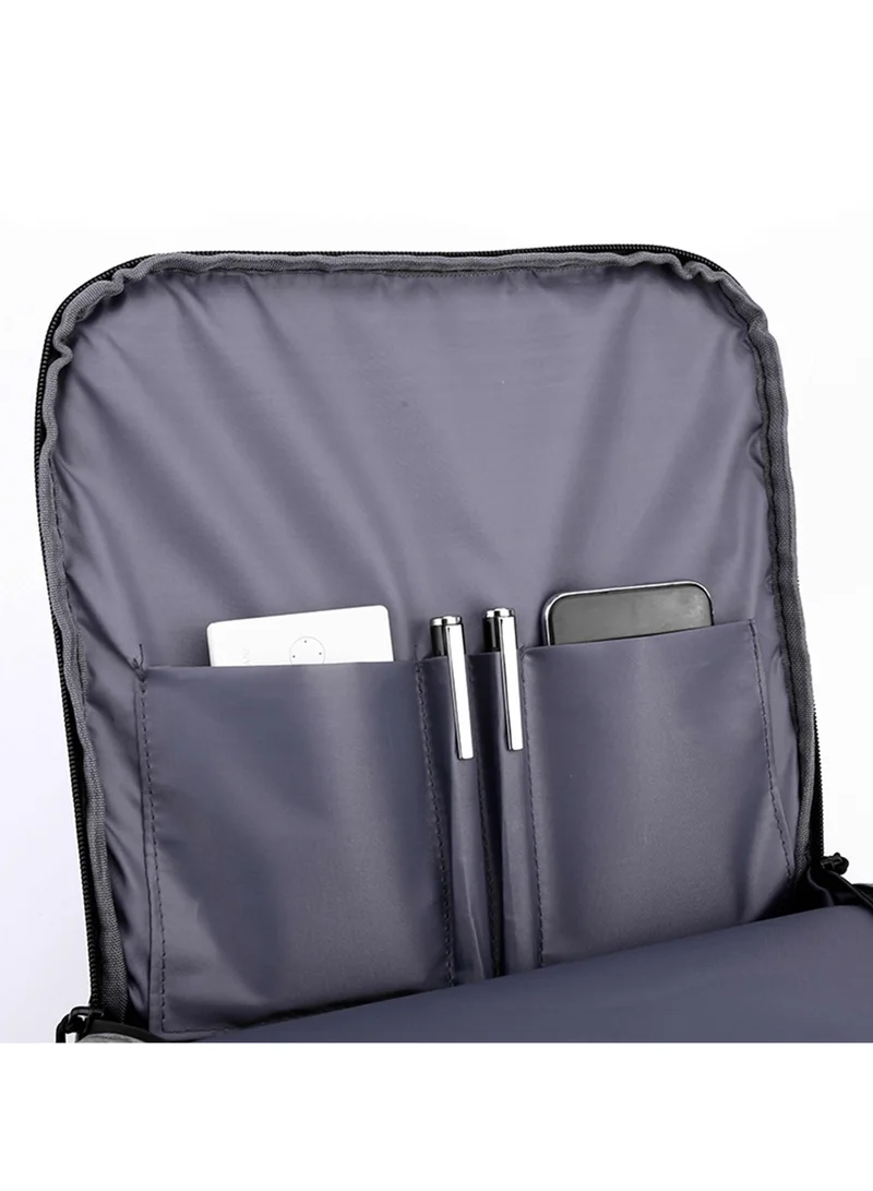 Hike Grey Unisex Slim Laptop Backpack 16-inch Water Resistant Shoulder Daypack with Built in USB Port for Travel/Business/College/School, HK911, Light Grey  | Best Price UAE