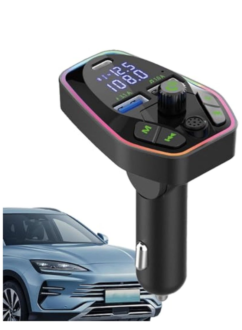 KASTWAVE Bluetooth FM Transmitter for Car, Radio Adapter, Car Wireless Transmitter, Wireless Radio Car Kit, Compact Durability 5.0 Wireless Automotive Radio Transmitter Multifunctional Adapter - Image 1