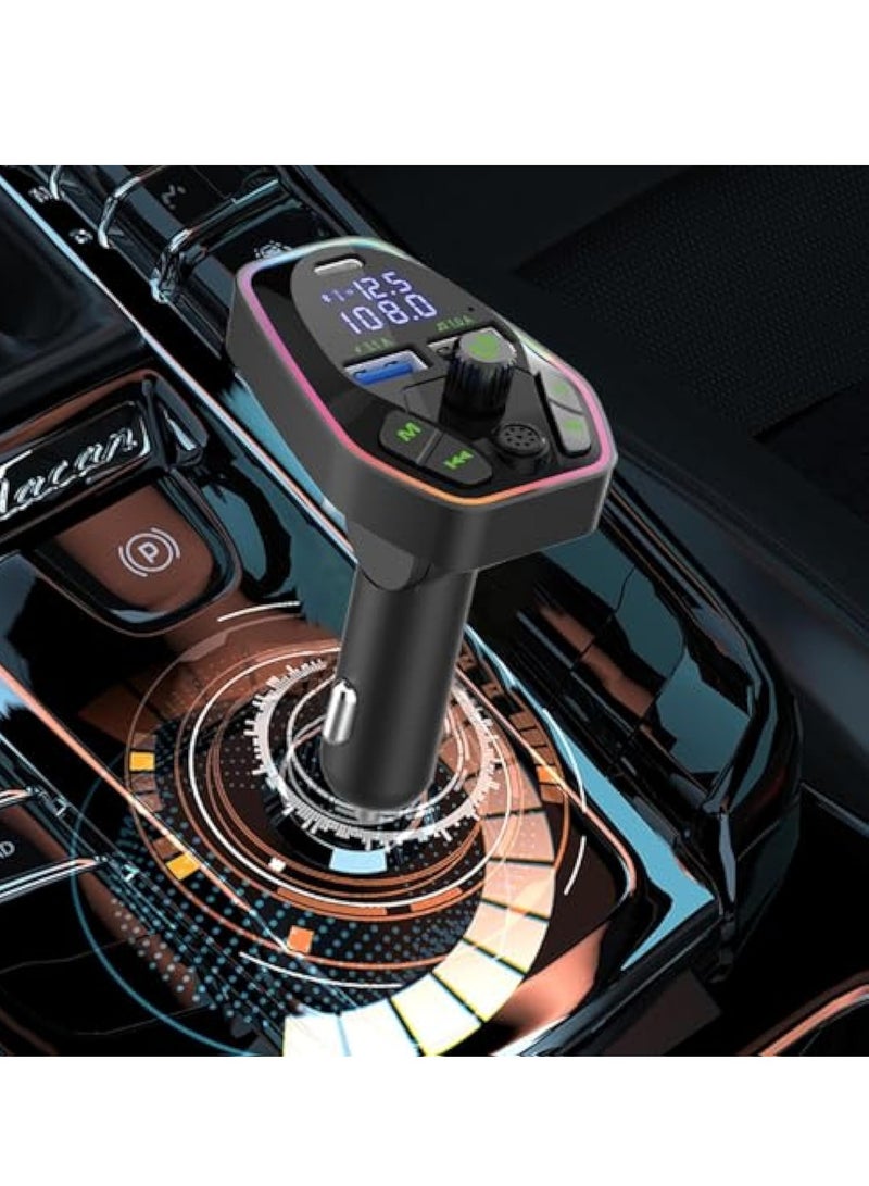 KASTWAVE Bluetooth FM Transmitter for Car, Radio Adapter, Car Wireless Transmitter, Wireless Radio Car Kit, Compact Durability 5.0 Wireless Automotive Radio Transmitter Multifunctional Adapter - Image 4